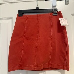 Free People Terracotta Pencil Skirt